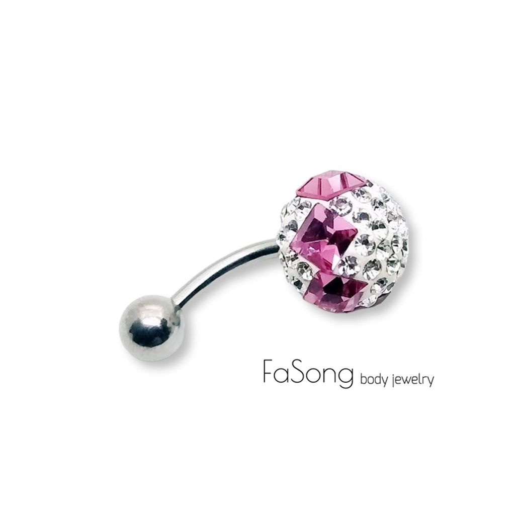 肚臍環 密鑲漂浮球