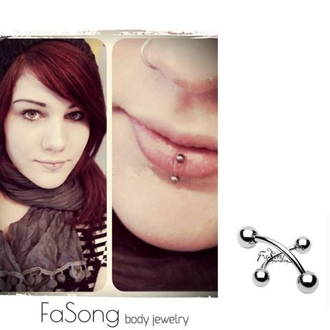 唇環_16G彎曲槓鈴