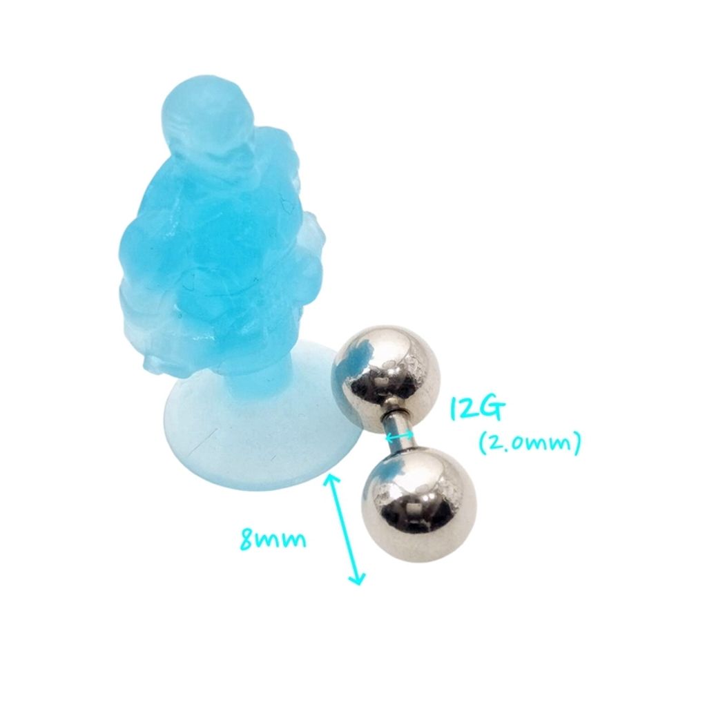 12G超短直槓鈴 鋼珠直徑8mm