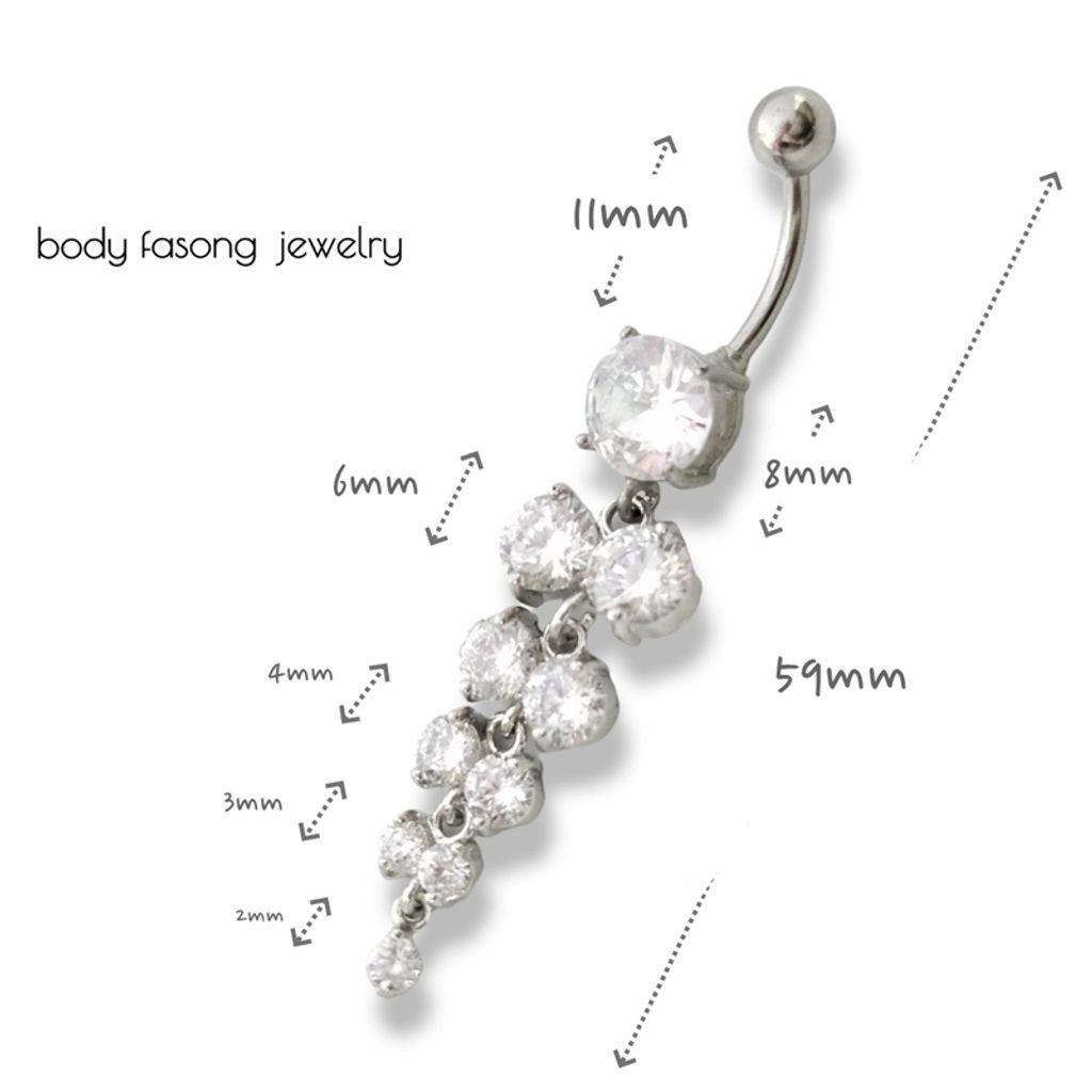 晶漾葡萄 肚臍環 尺寸