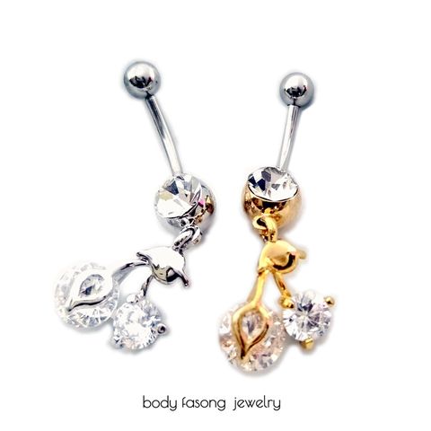 鋯石櫻桃 肚臍環