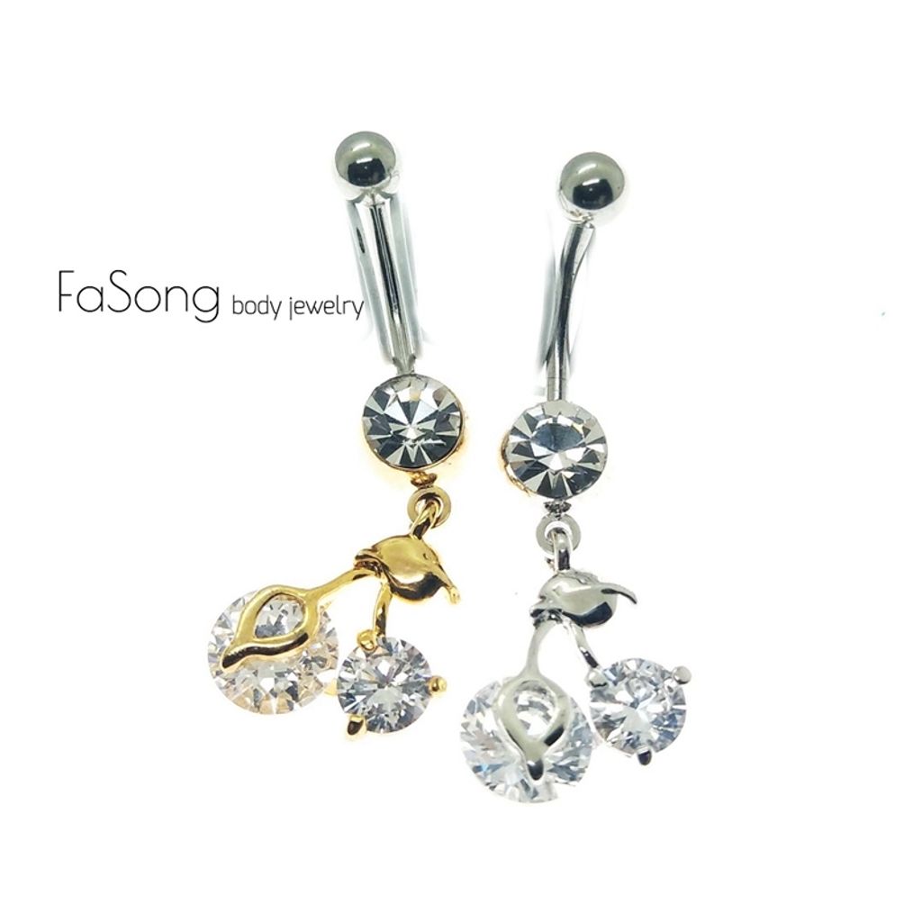 鋯石櫻桃 肚臍環