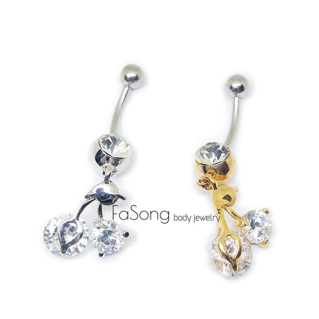 鋯石櫻桃 肚臍環