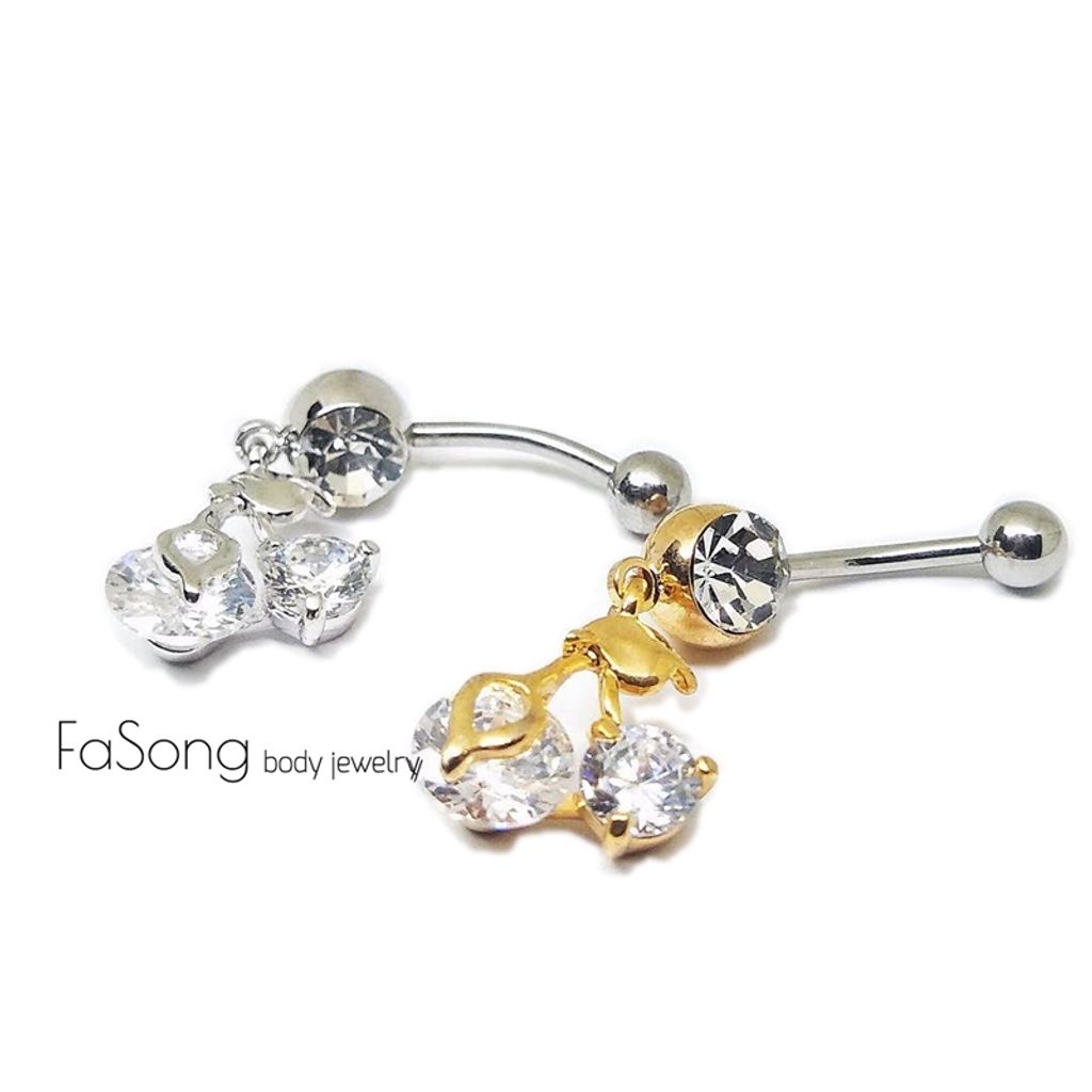 鋯石櫻桃 肚臍環