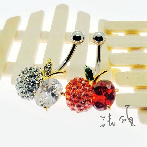密鑲水晶蘋果 肚臍環