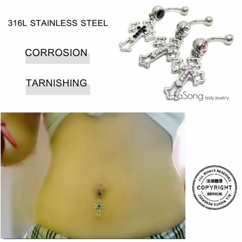 耶利米十字架 肚臍環
