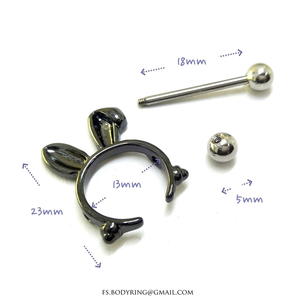 乳環-兔耳朵 尺寸