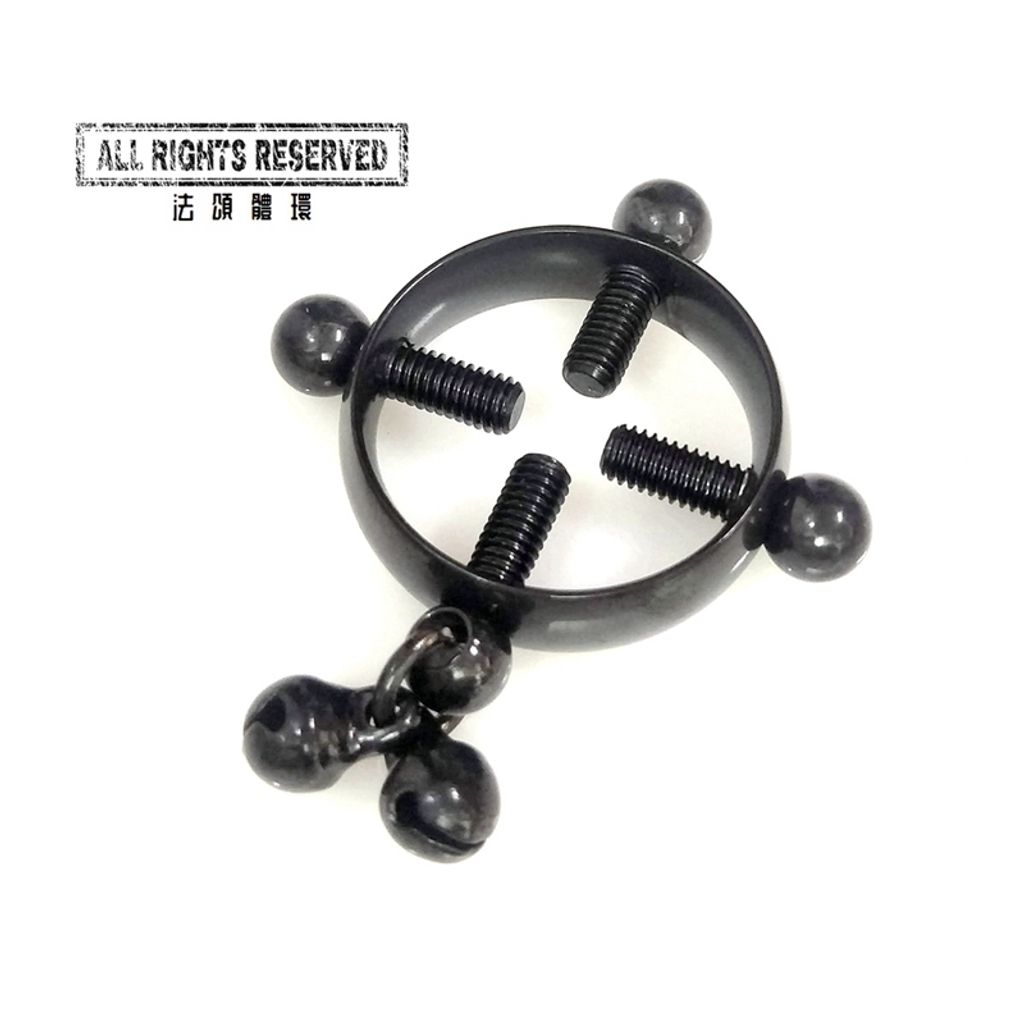 假乳環 螺絲鈴鐺  黑色