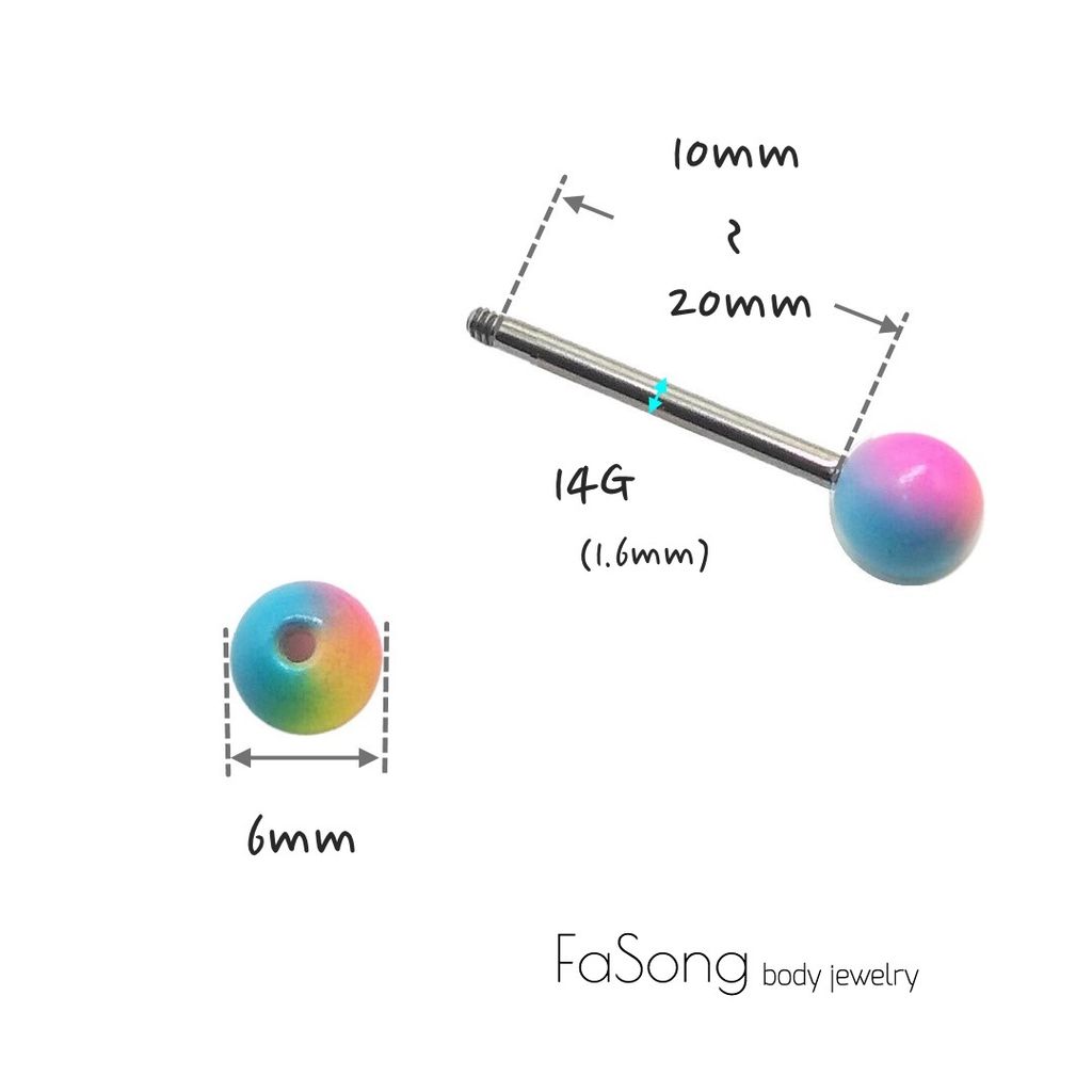 彩虹驕傲 LGBT舌環尺寸