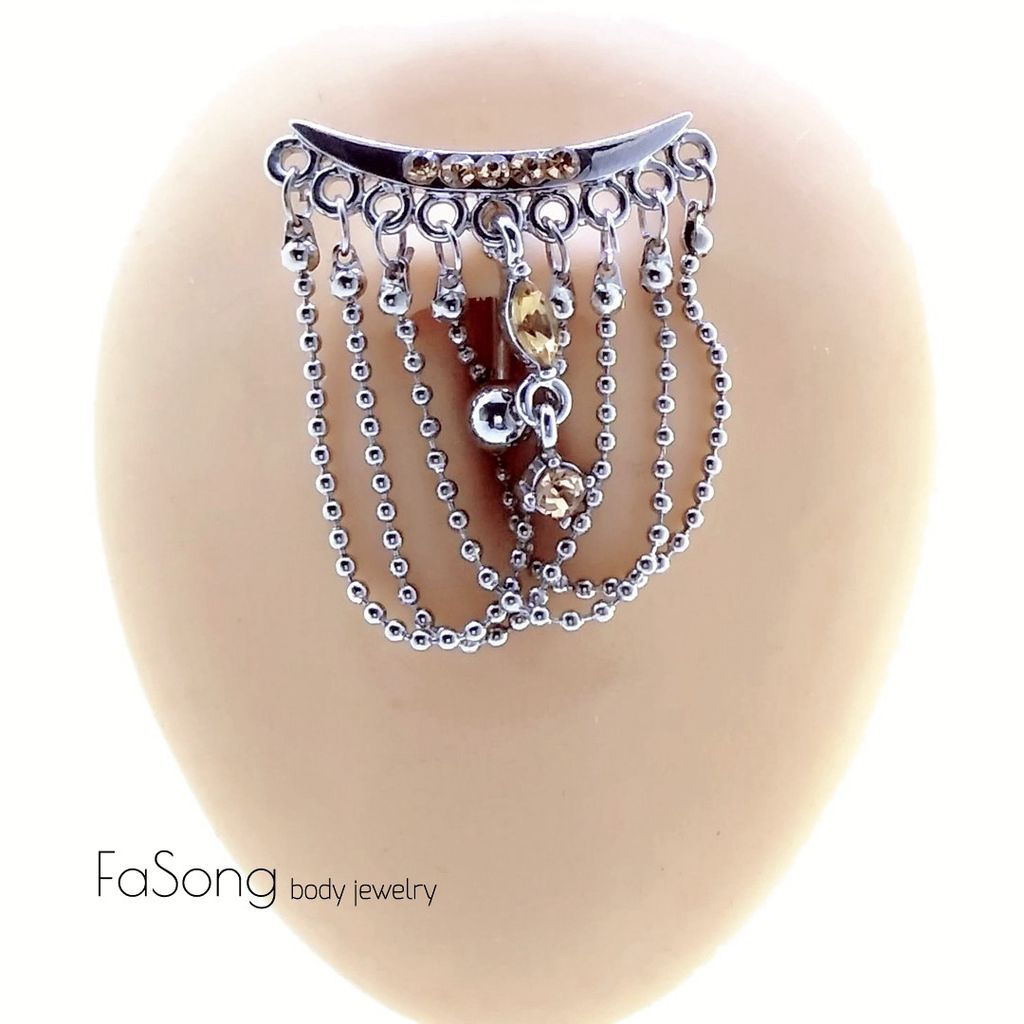 反戴肚臍環-浪漫流蘇