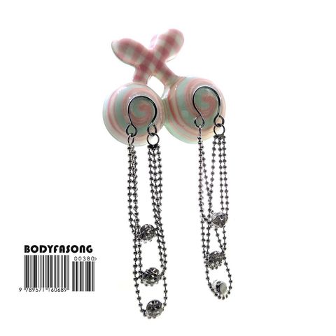 晶石垂墜乳夾_假乳環