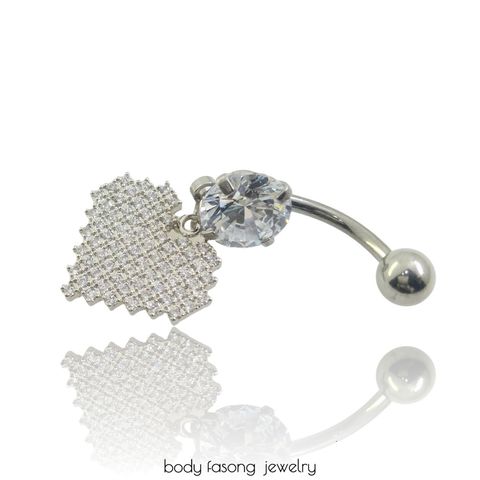 肚臍環 密鑲心鑽