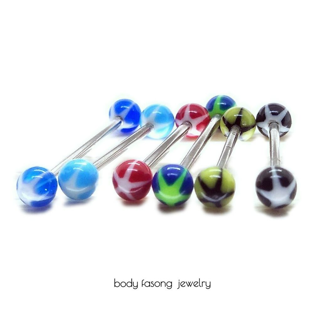 14G馬卡龍星星-舌環 工業環