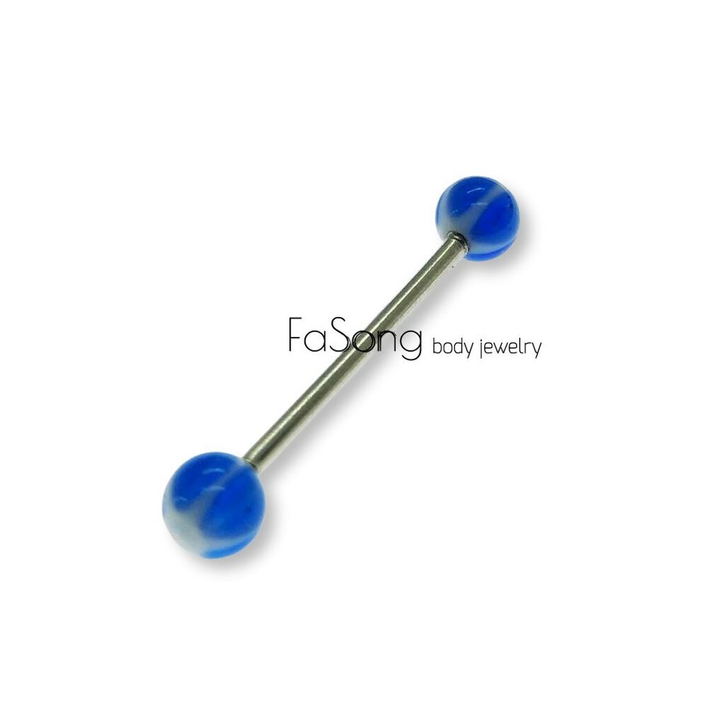 14G馬卡龍星星-舌環 工業環_藍