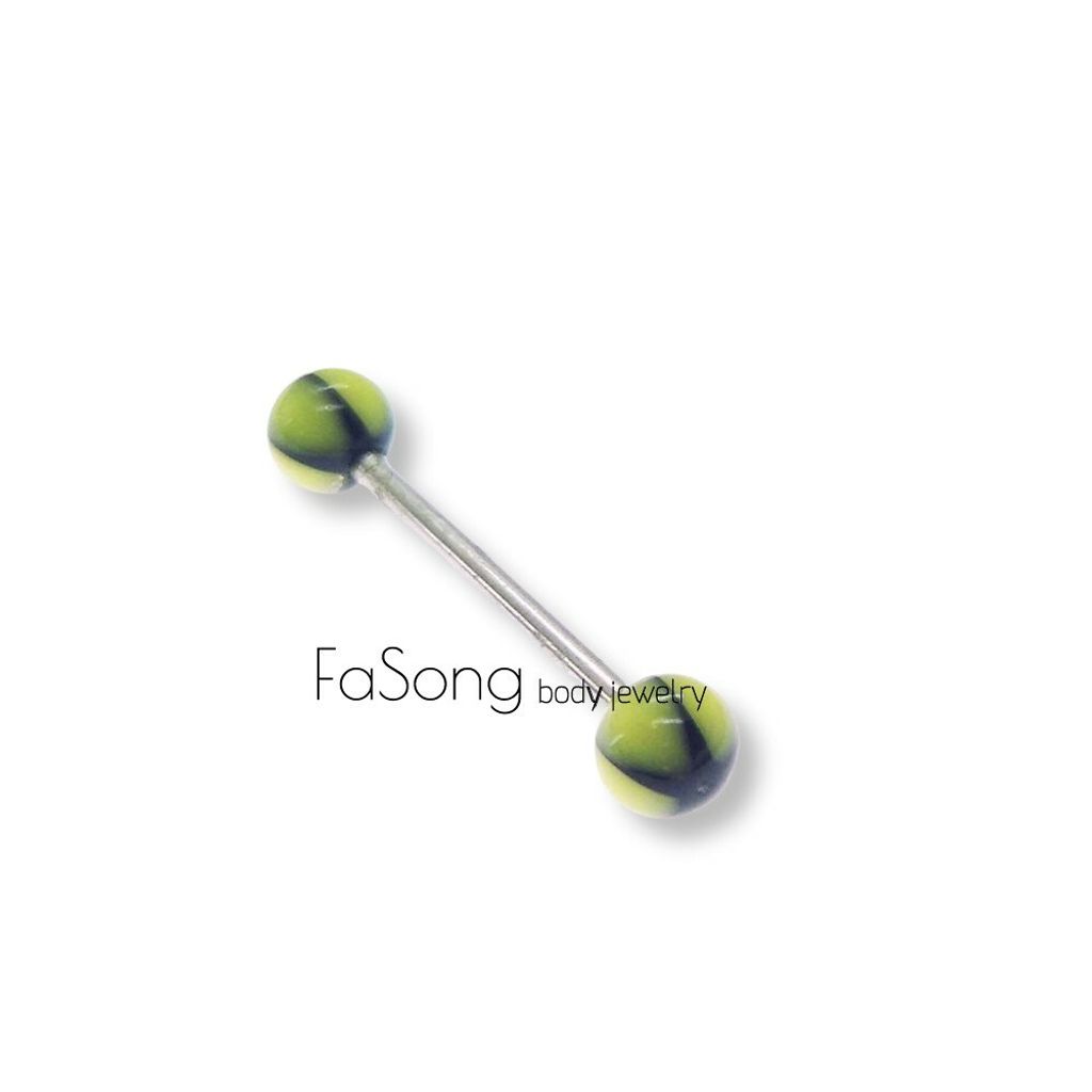 14G馬卡龍星星-舌環 工業環_綠