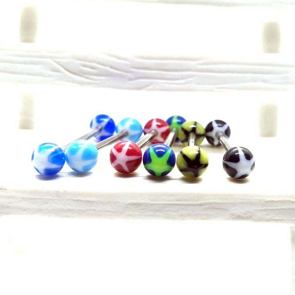 14G馬卡龍星星-舌環 工業環