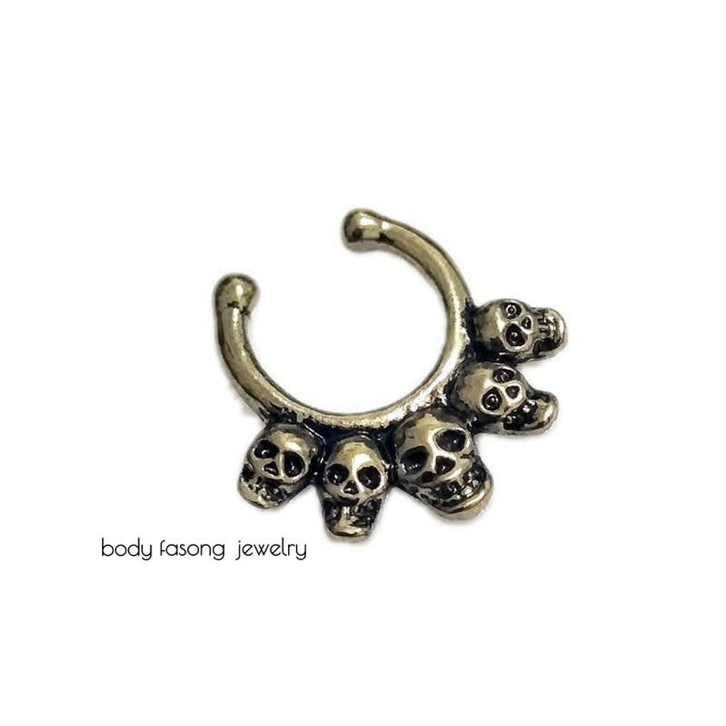 Skull-鼻環-黑色