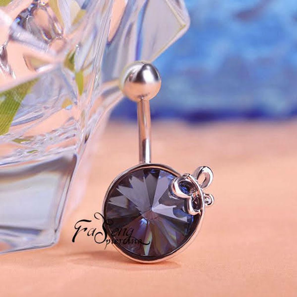 蝶舞晶鋯 肚臍環 紫