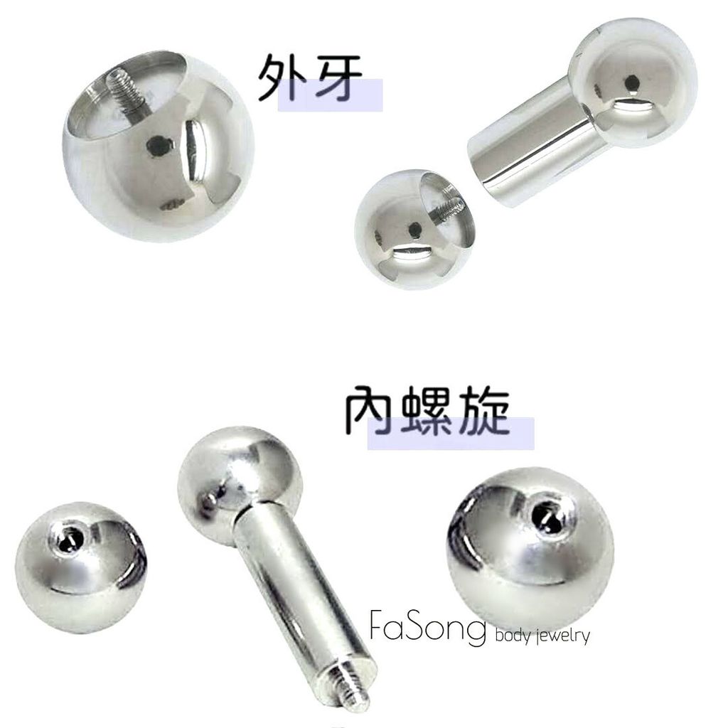 超粗直槓鈴-外牙與內螺旋