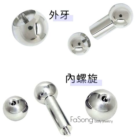 超粗直槓鈴-外牙與內螺旋