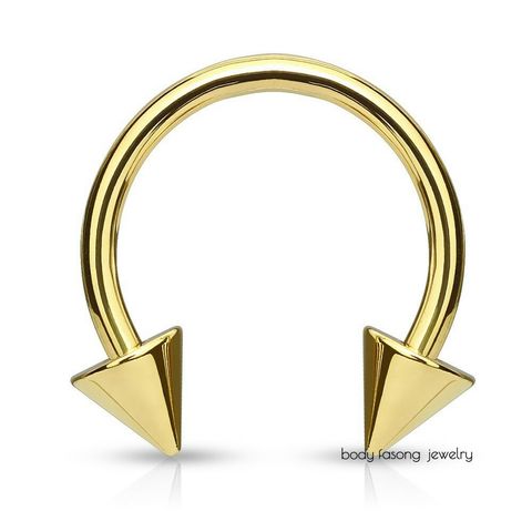 鍍14K金馬蹄槓鈴