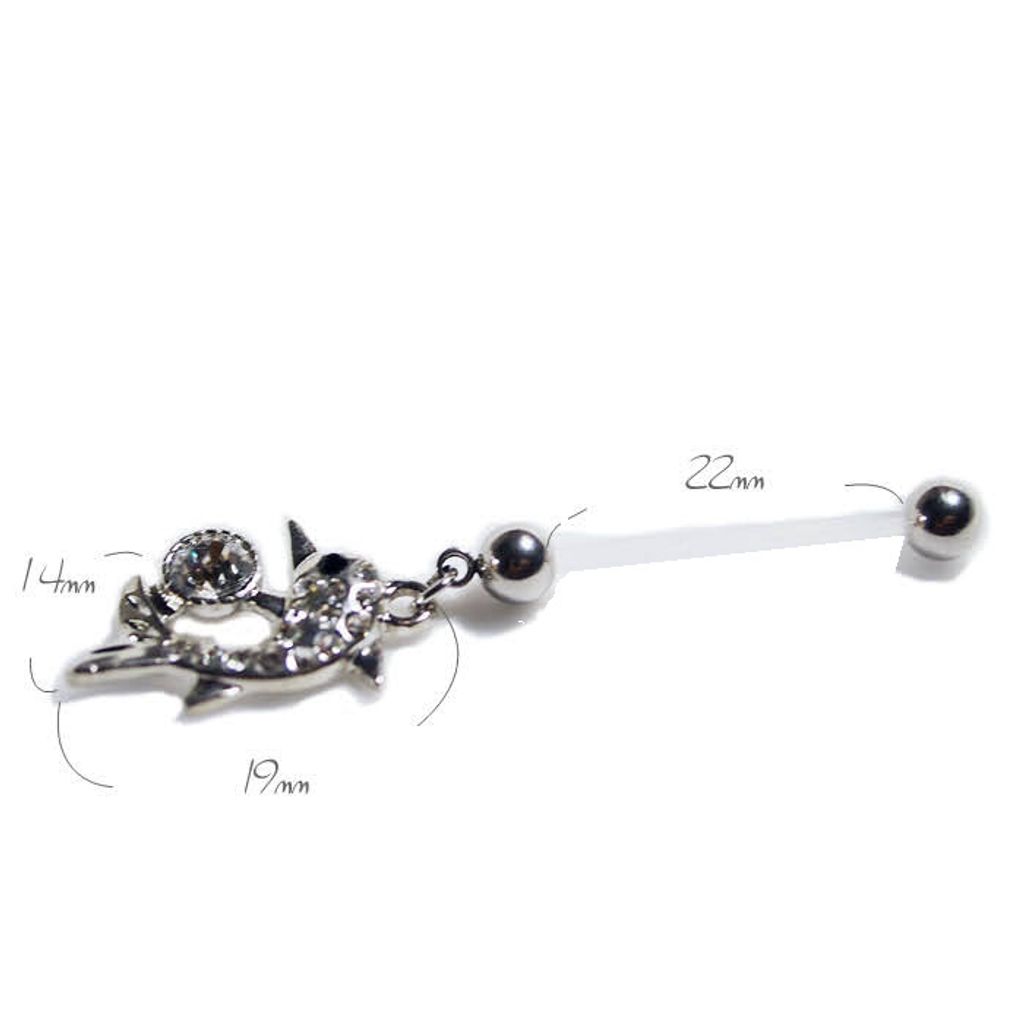 懷孕肚臍環 嬉遊海豚-尺寸