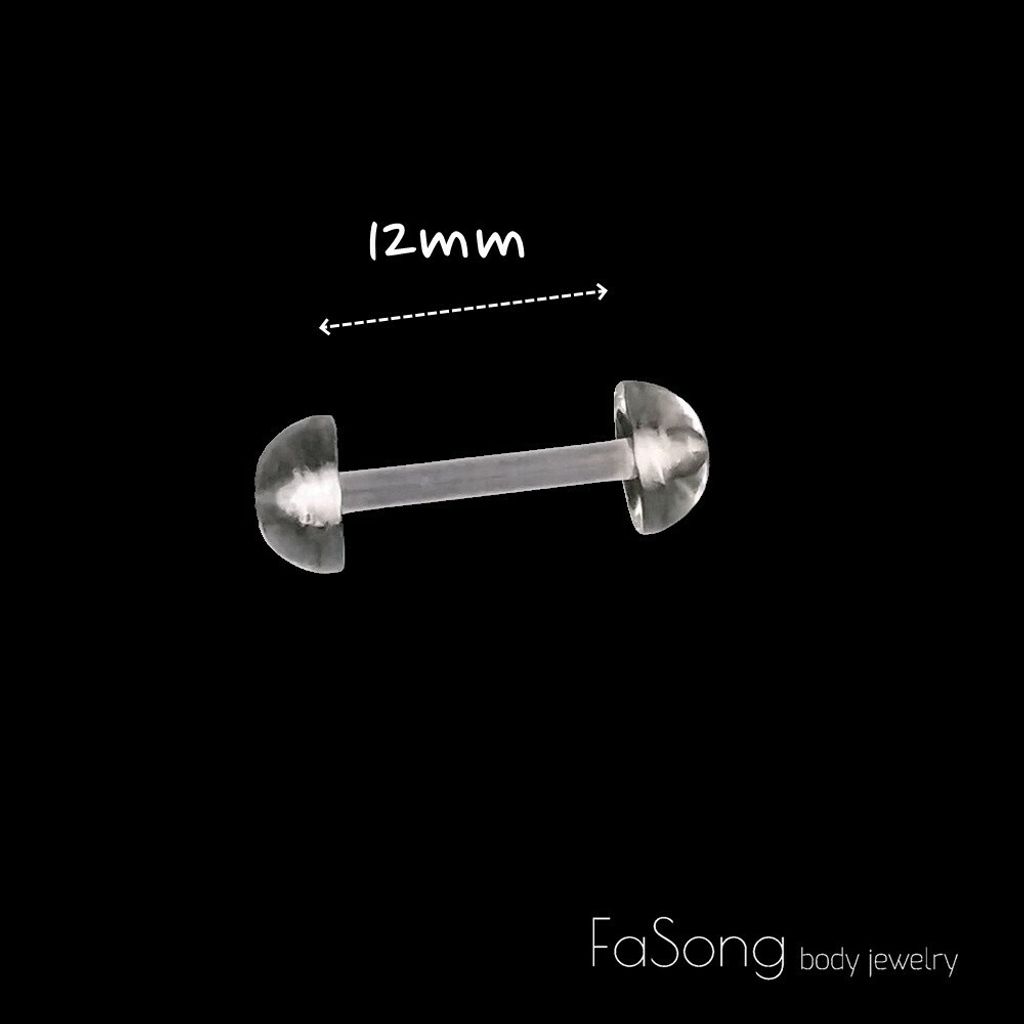 透明舌環-14G半圓_12mm