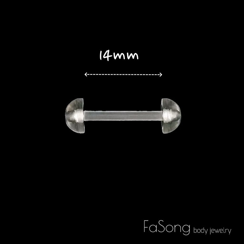 透明舌環-14G半圓_14mm