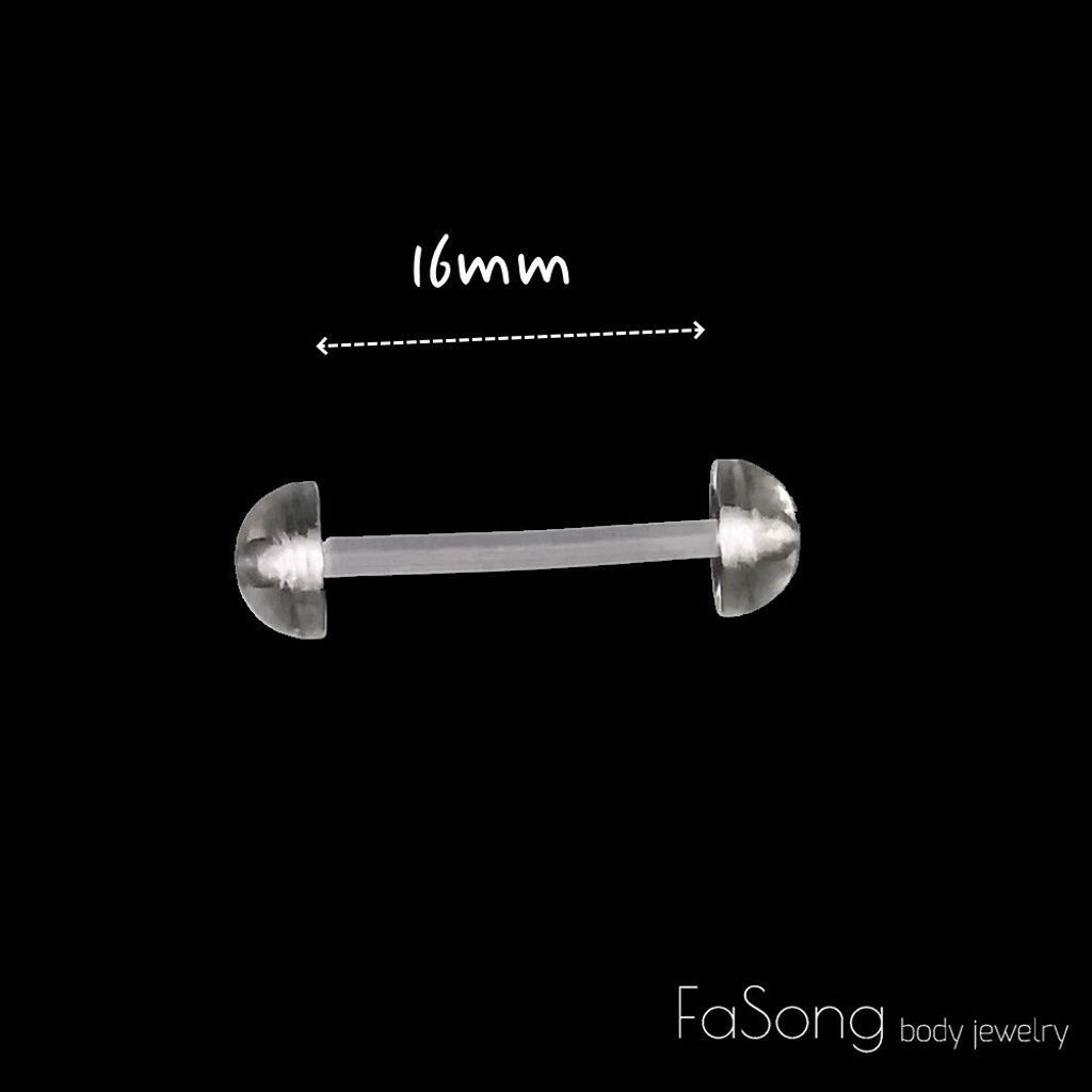 透明舌環-14G半圓_16mm