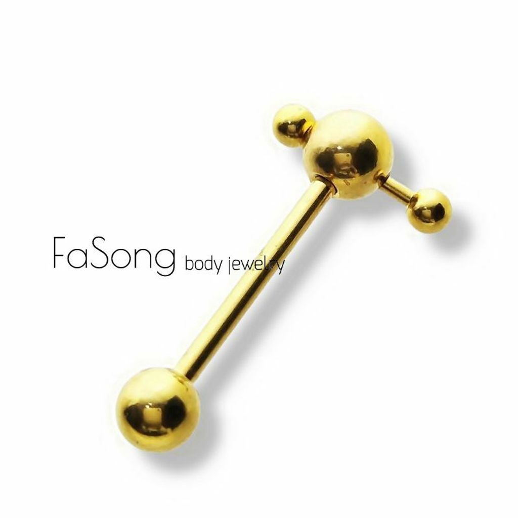 小棒槌舌環_金色