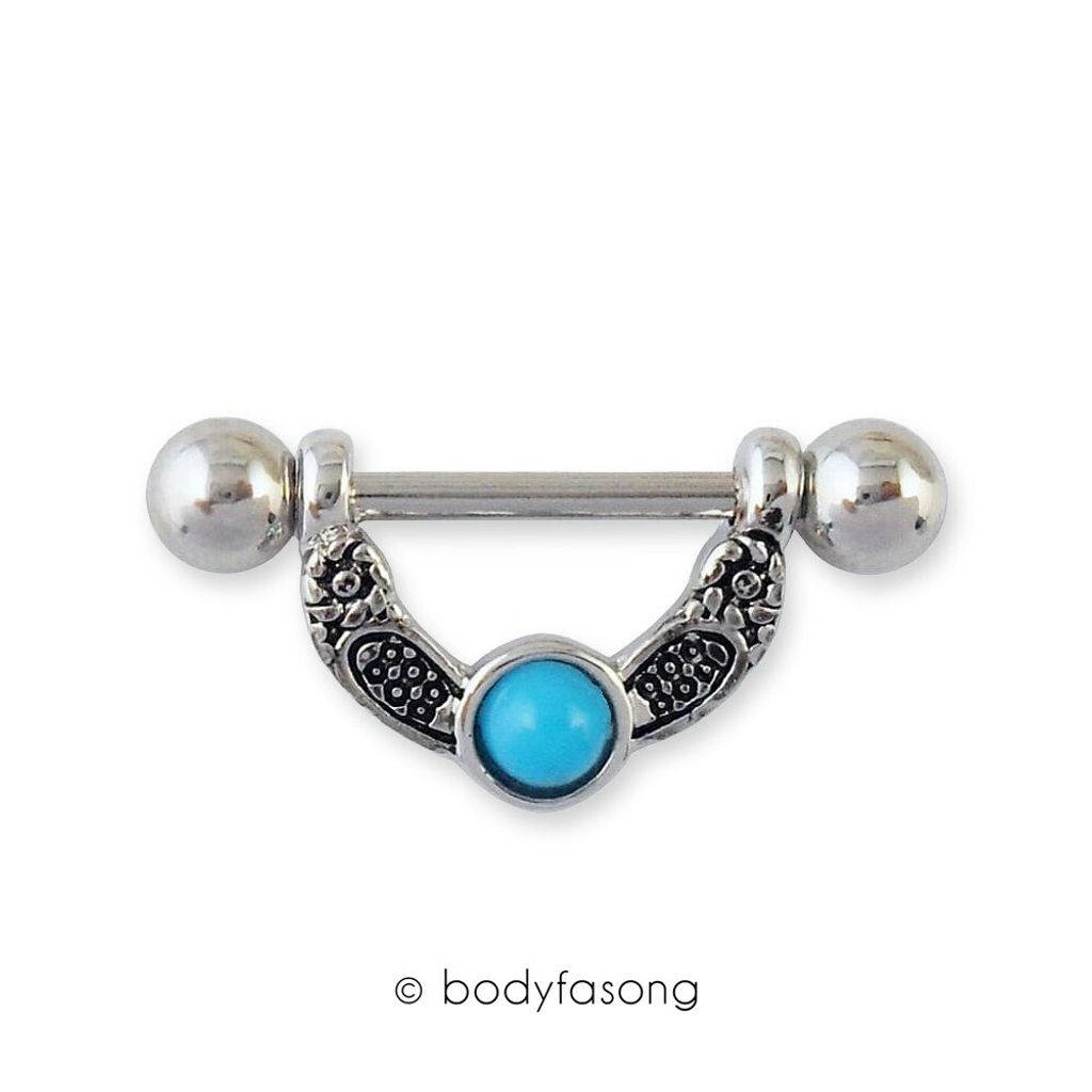 乳環 阿茲特克綠松石