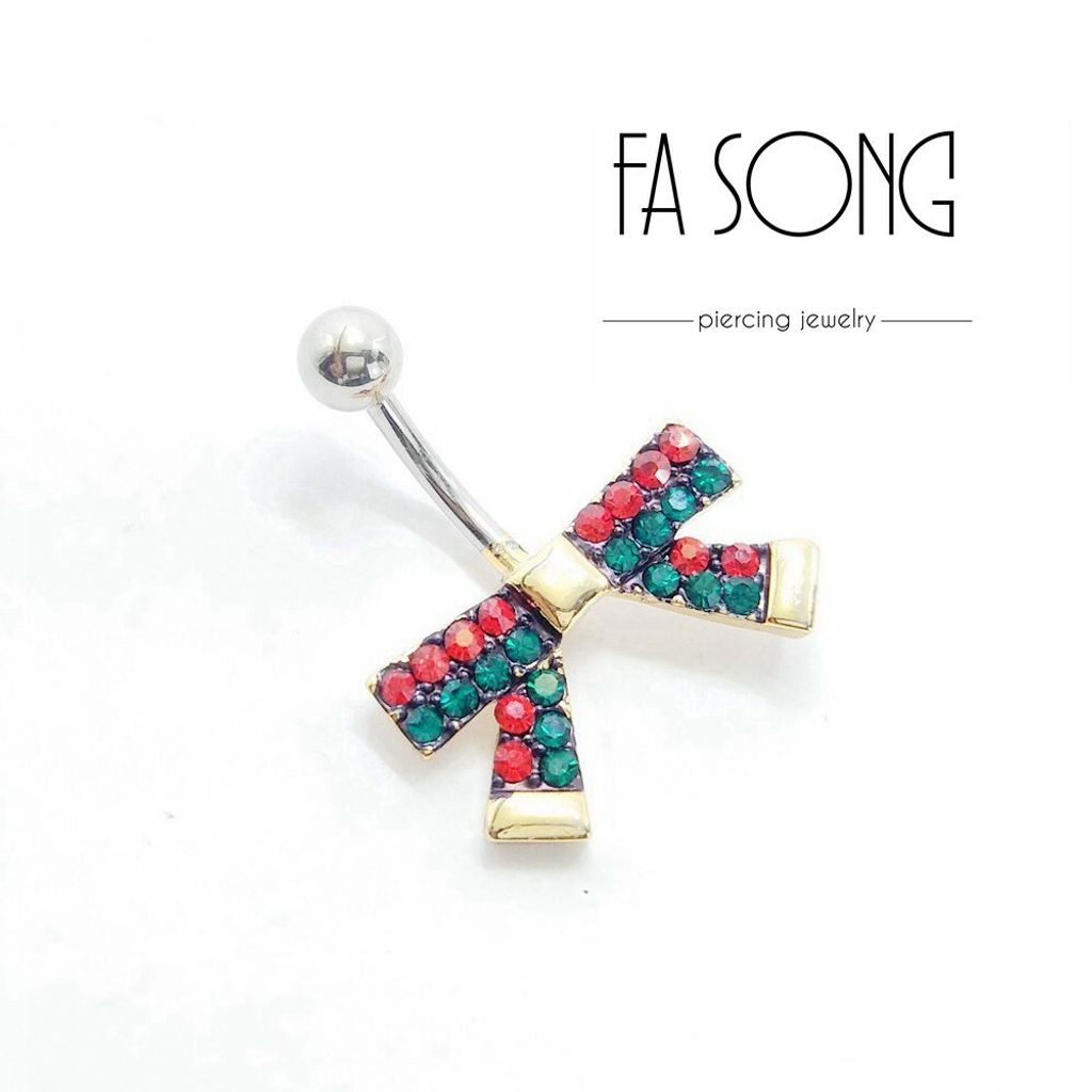 肚臍環 英格蘭風蝴蝶結