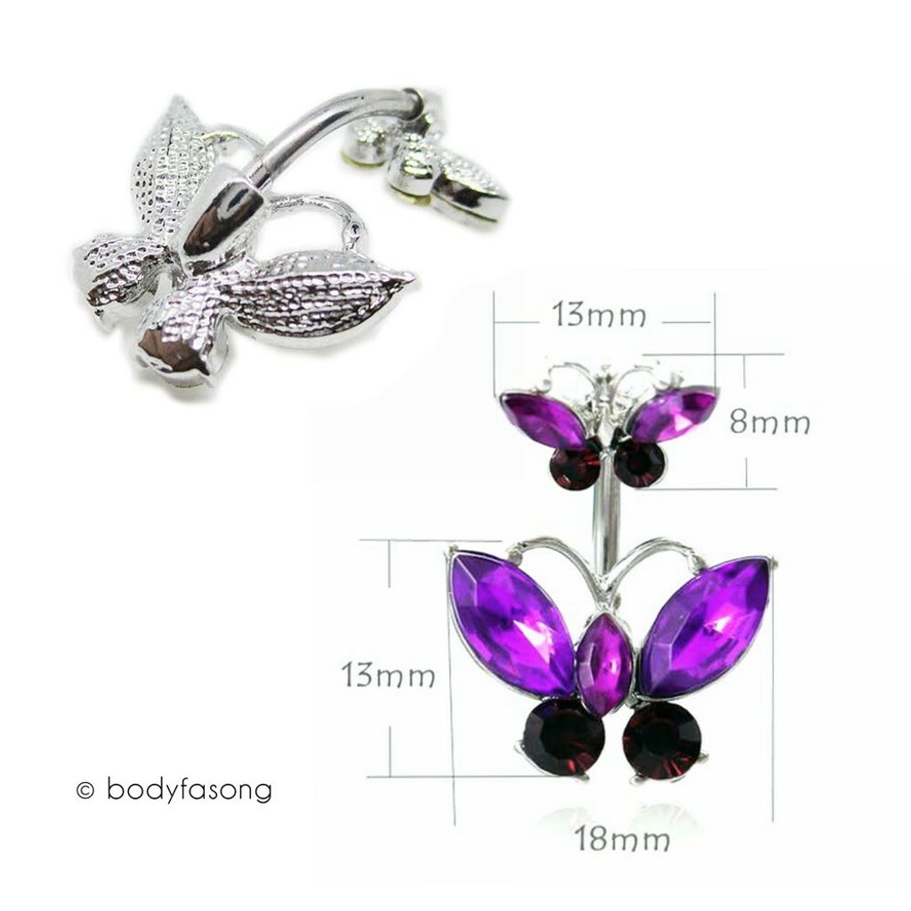 曼妙雙蝶-肚臍環 尺寸