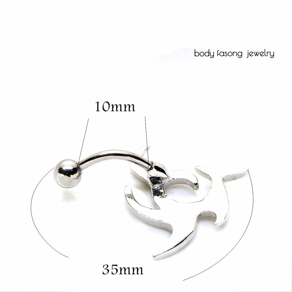 火焰圖騰-可反戴肚臍環 尺寸