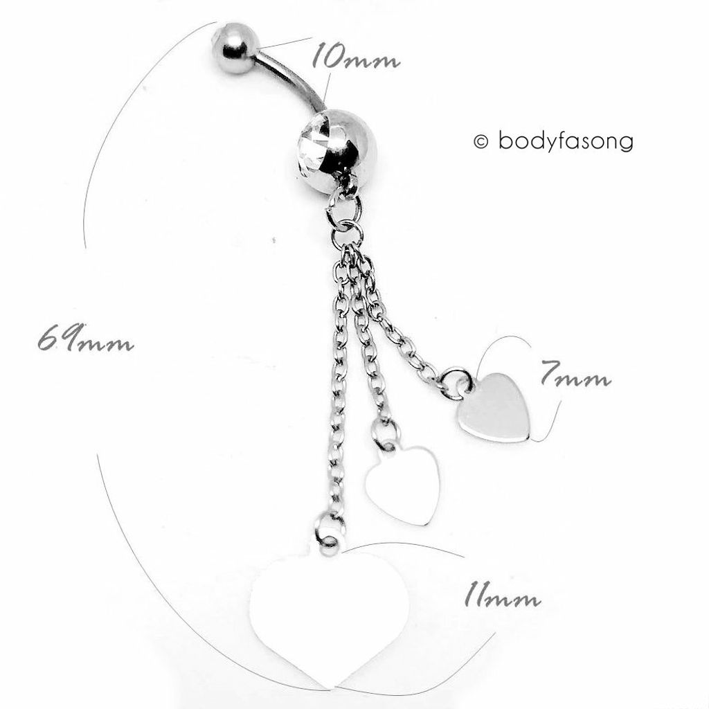 心心相映 肚臍環 尺寸