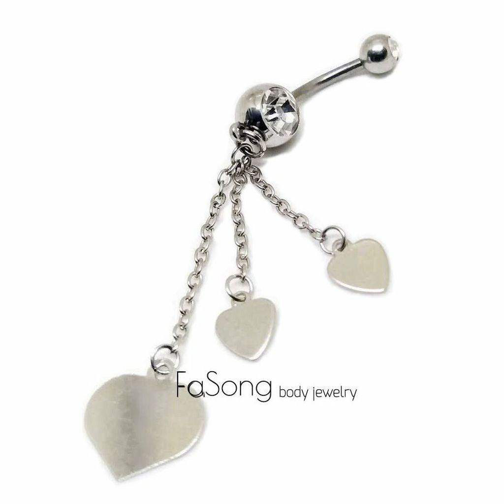 心心相映 肚臍環