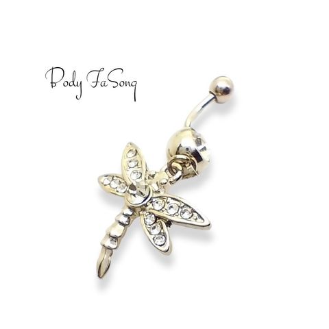 鑽白蜻蜓-肚臍環1