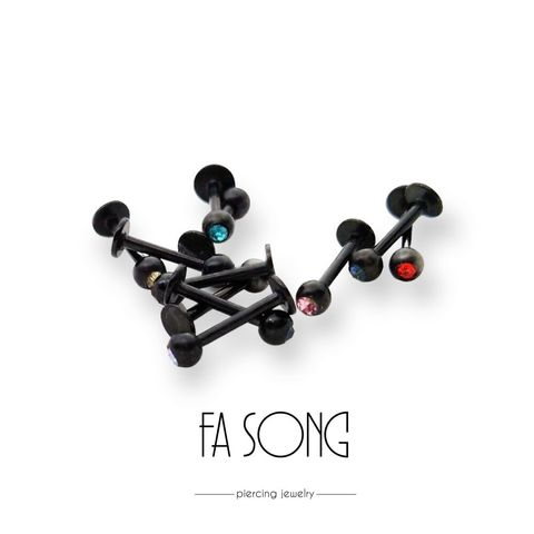 黑鈦鑽珠款-耳環 唇環 鼻環