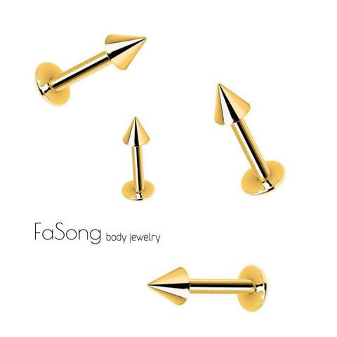 唇環_16G金色錐形