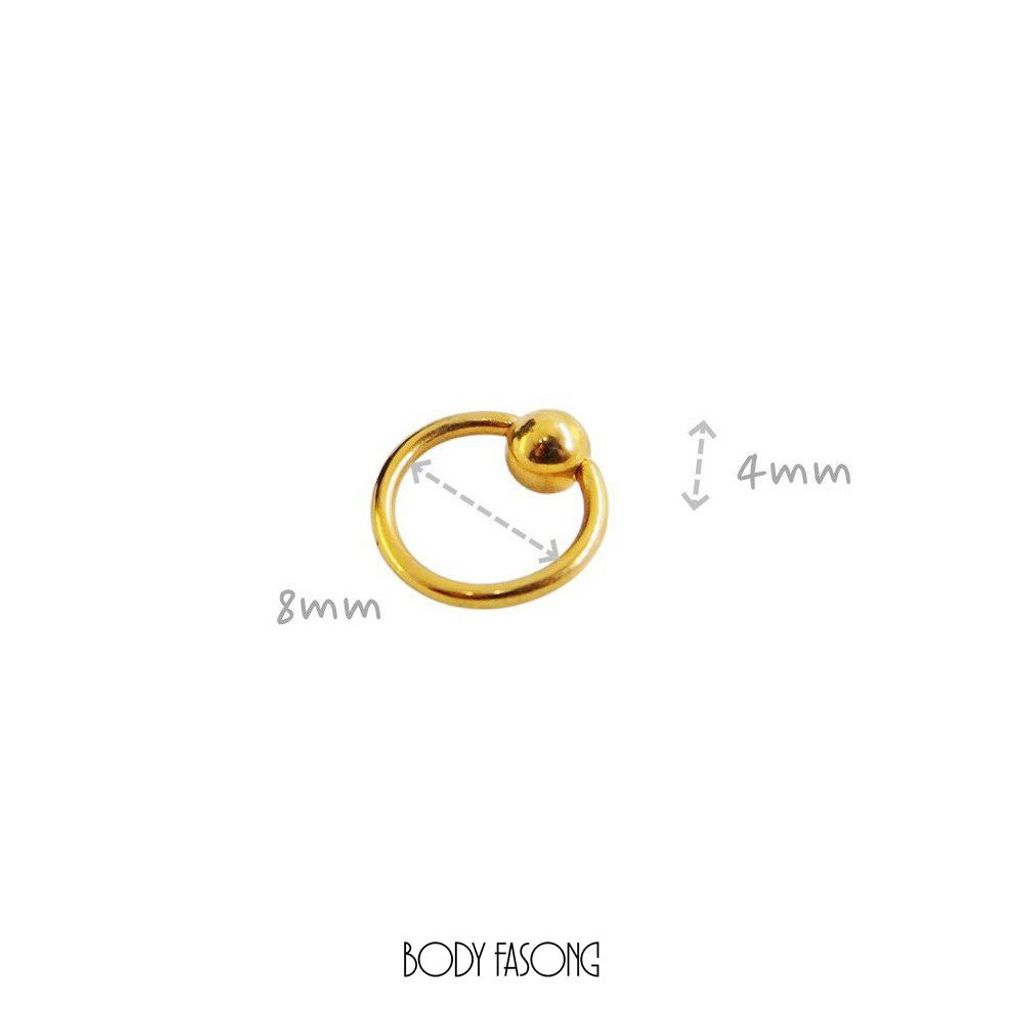 16G金色款鼻中環,唇環_內徑8mm