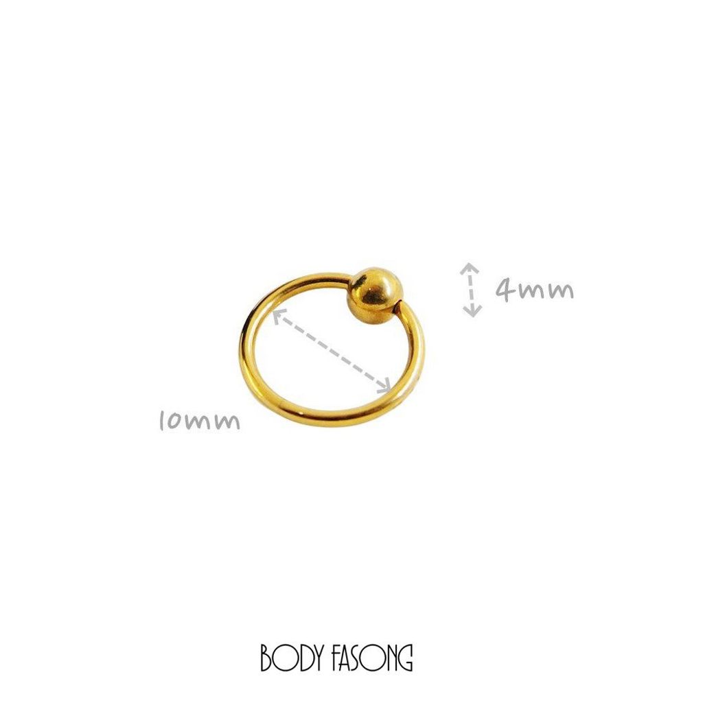 16G金色款鼻中環,唇環_內徑10mm