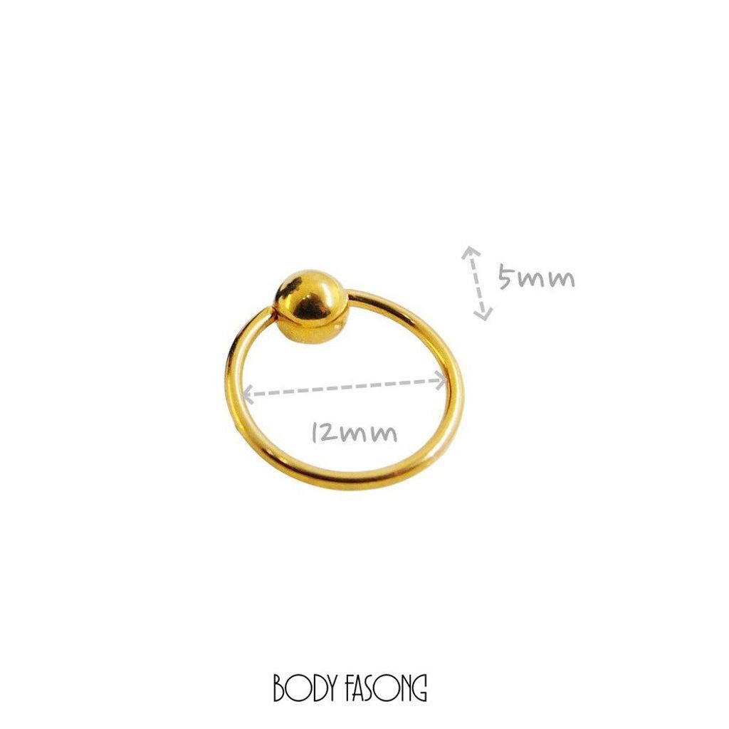 16G金色款鼻中環,唇環_內徑12mm