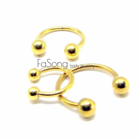 16G金色鋼珠款 馬蹄槓鈴