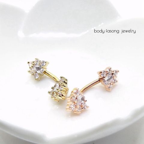 星葉雙鑽 肚臍環