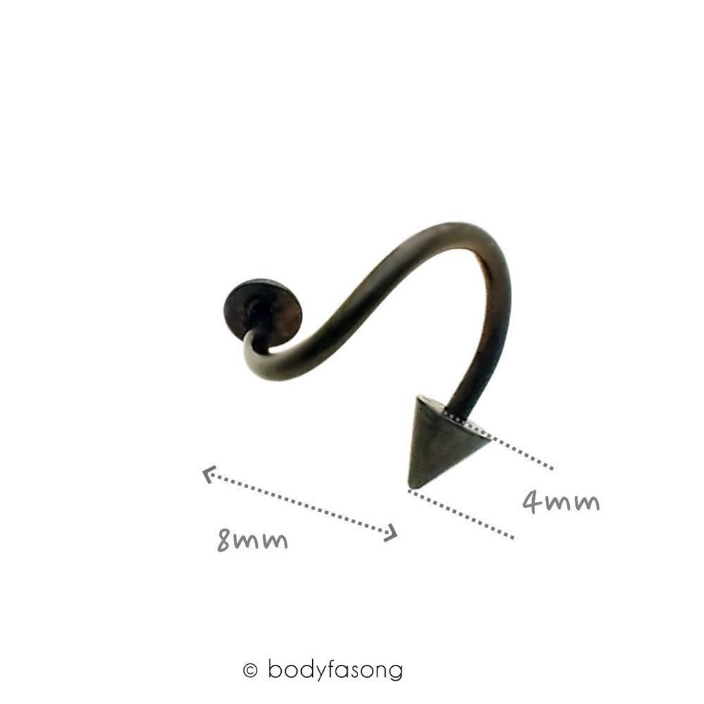 16G黑鈦錐螺旋槓鈴_內徑8mm_4