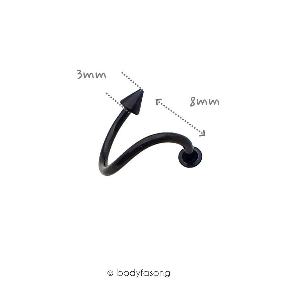 16G黑鈦錐螺旋槓鈴_內徑8mm_3