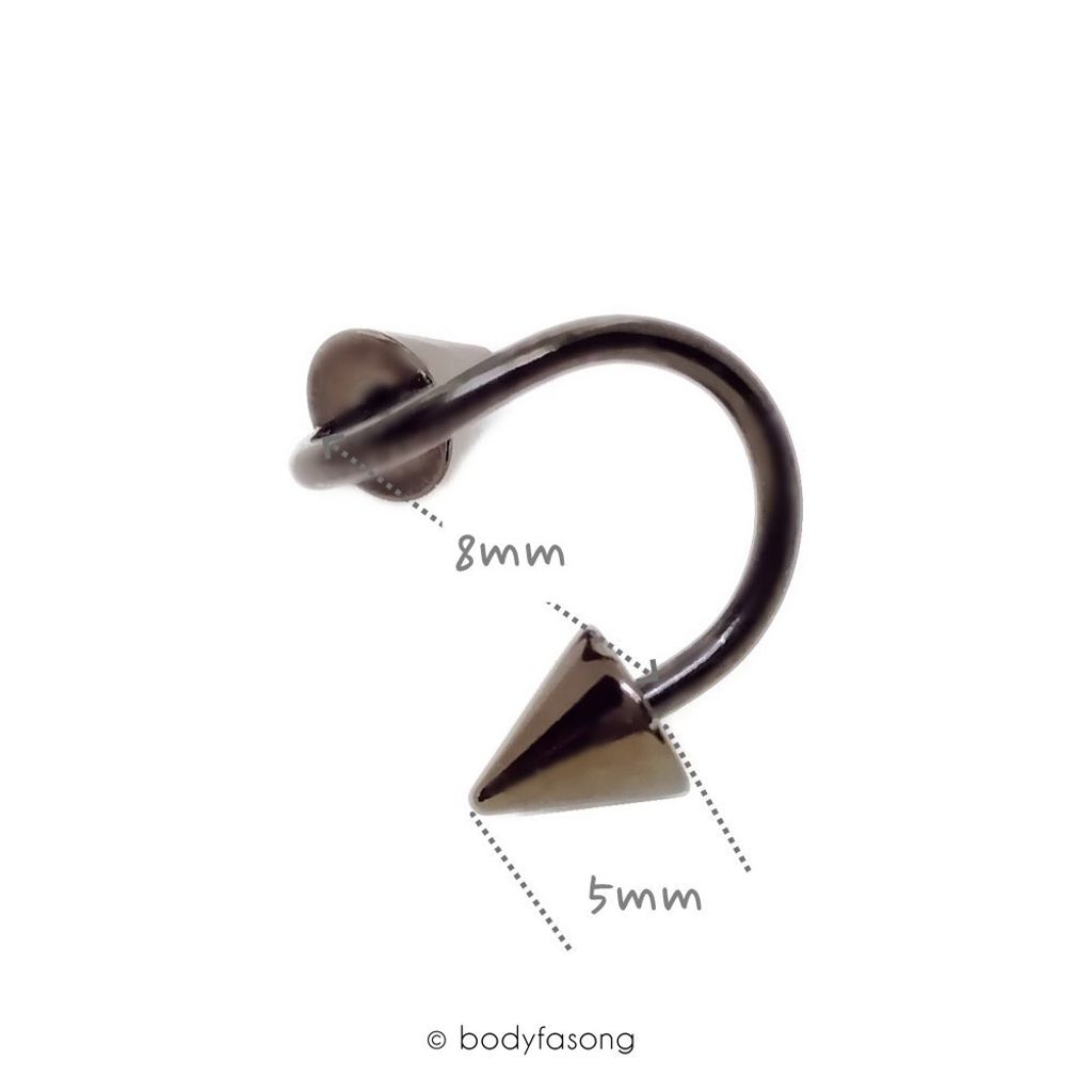 16G黑鈦錐螺旋槓鈴_內徑8mm_5