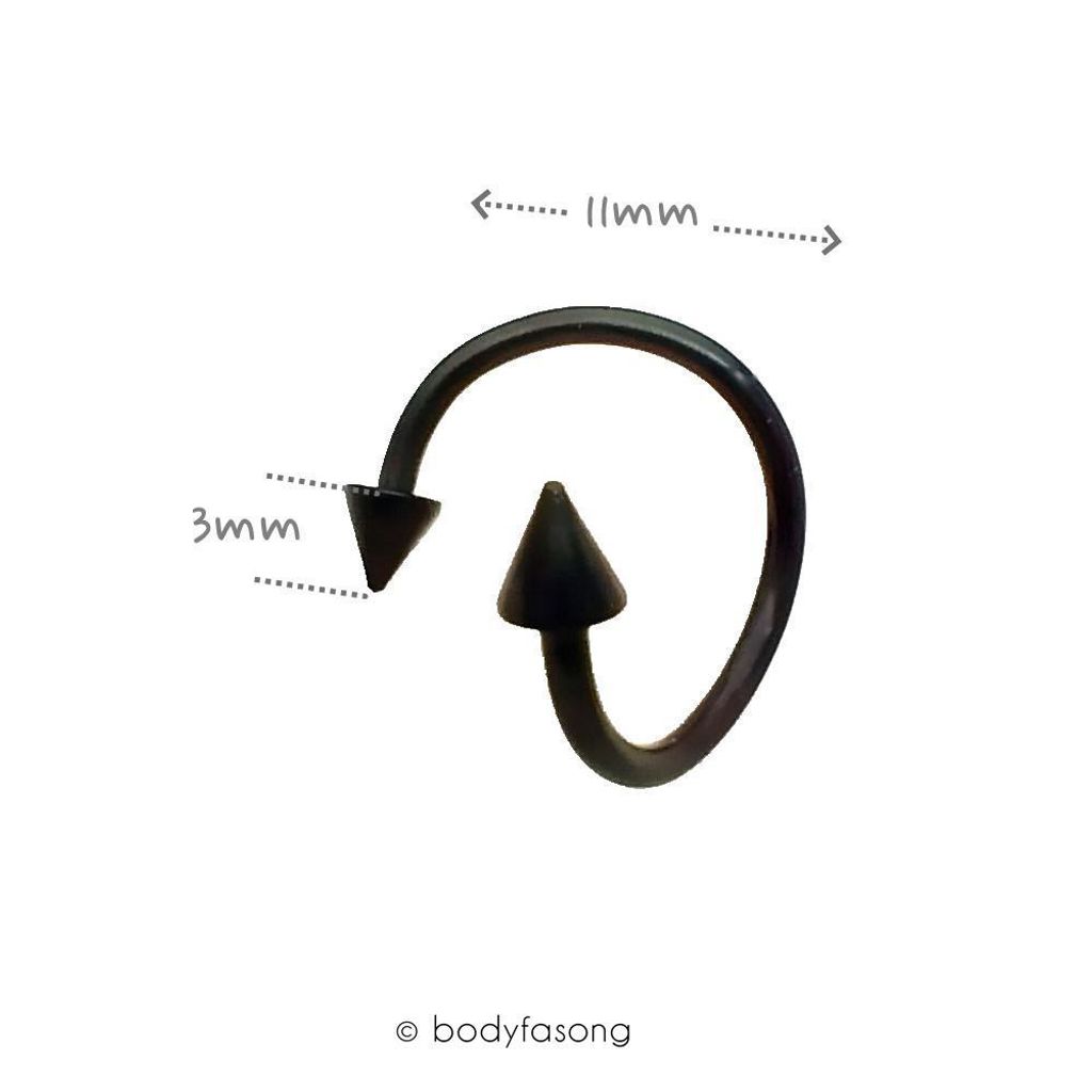 16G黑鈦錐螺旋槓鈴_內徑11mm_3