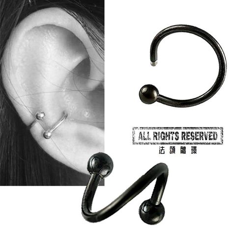 14G黑鈦鋼珠款螺旋槓鈴