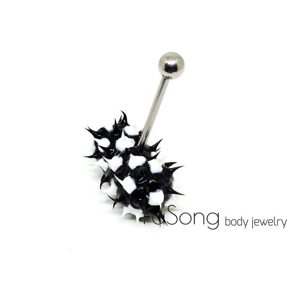 震動有機矽膠舌環_黑白